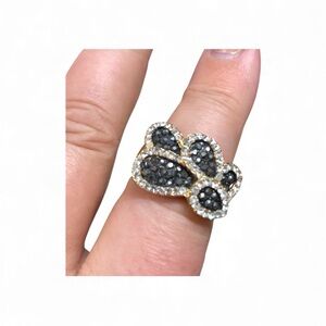 ✨💍Vintage ladies black and gold cocktail ring-like new